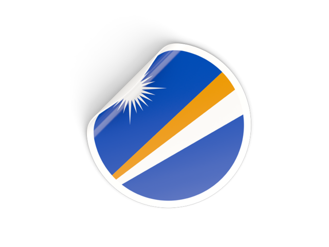 Round sticker. Download flag icon of Marshall Islands at PNG format