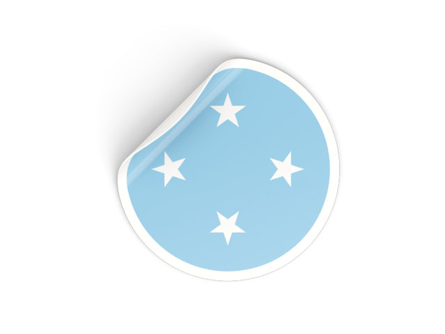 Round sticker. Download flag icon of Micronesia at PNG format
