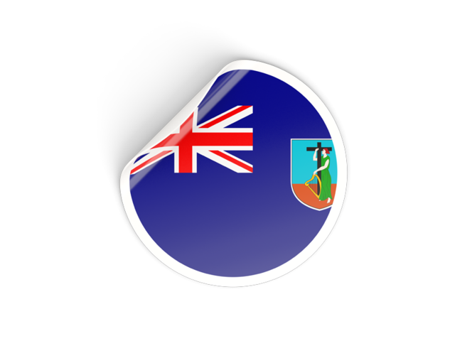 Round sticker. Download flag icon of Montserrat at PNG format