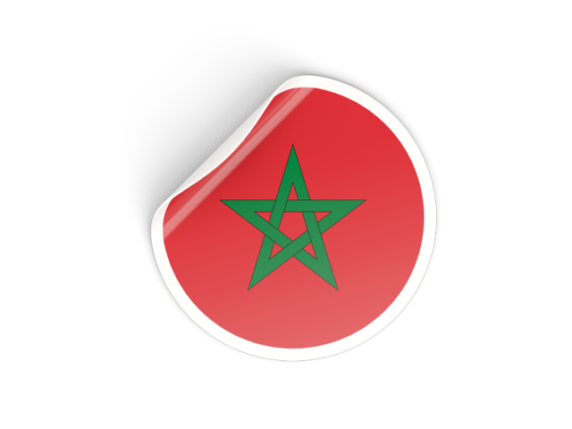 Round sticker. Download flag icon of Morocco at PNG format