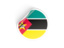 Mozambique. Round sticker. Download icon.