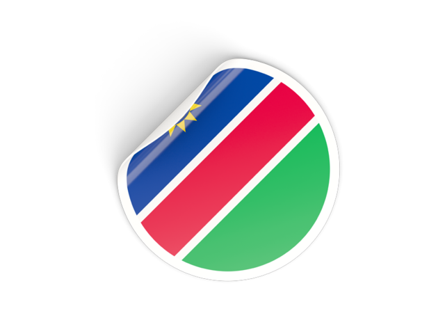 Round sticker. Download flag icon of Namibia at PNG format