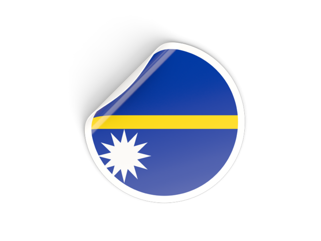 Round sticker. Download flag icon of Nauru at PNG format