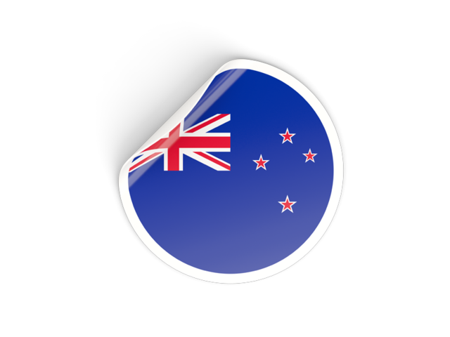 Round sticker. Download flag icon of New Zealand at PNG format
