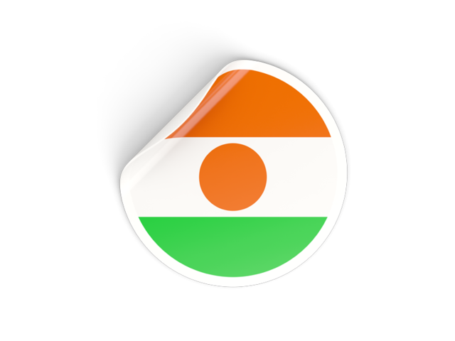 Round sticker. Download flag icon of Niger at PNG format