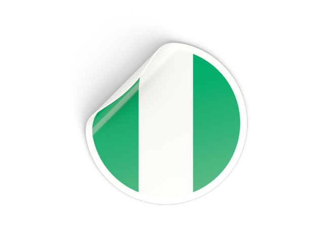 Round sticker. Download flag icon of Nigeria at PNG format
