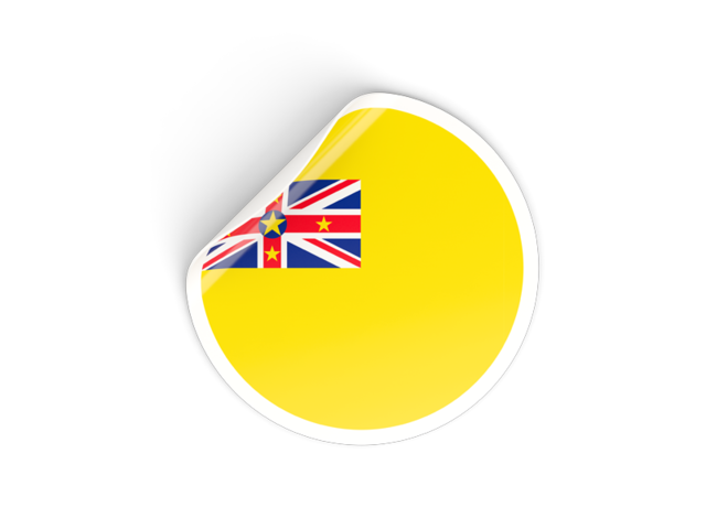 Round sticker. Download flag icon of Niue at PNG format