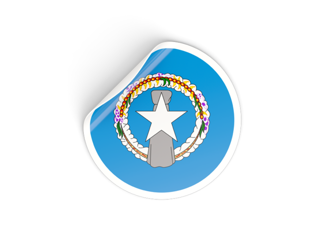 Round sticker. Download flag icon of Northern Mariana Islands at PNG format