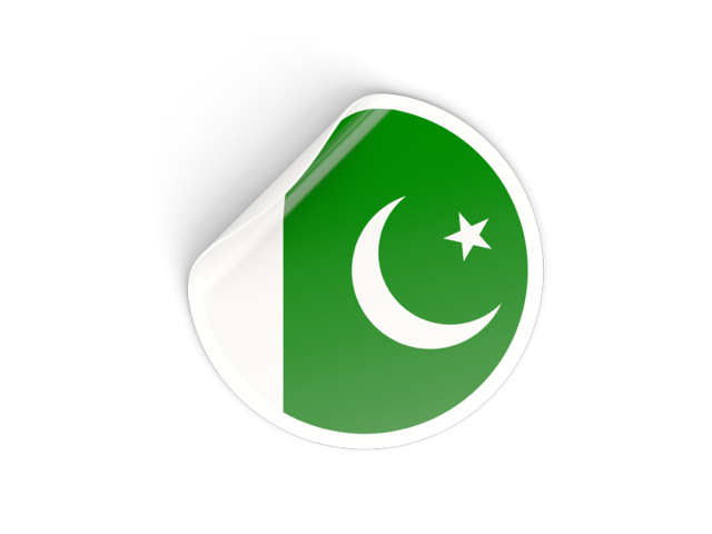 Round sticker. Download flag icon of Pakistan at PNG format