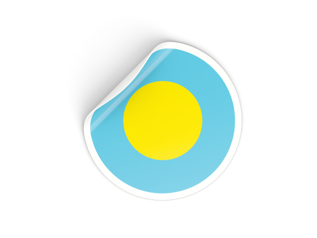 Round sticker. Download flag icon of Palau at PNG format