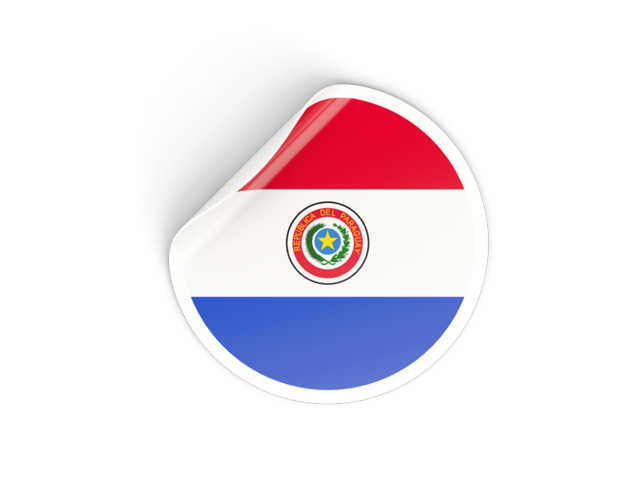 Round sticker. Download flag icon of Paraguay at PNG format