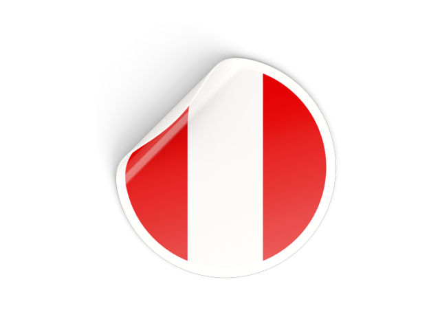 Round sticker. Download flag icon of Peru at PNG format