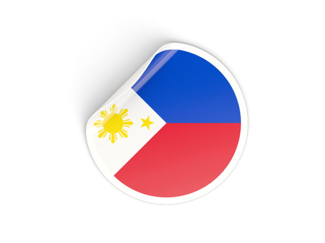 Round sticker. Download flag icon of Philippines at PNG format