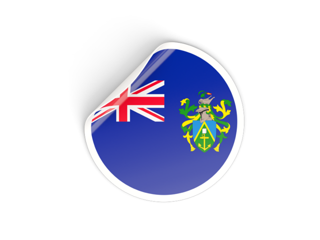 Round sticker. Download flag icon of Pitcairn Islands at PNG format