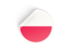 Poland. Round sticker. Download icon.