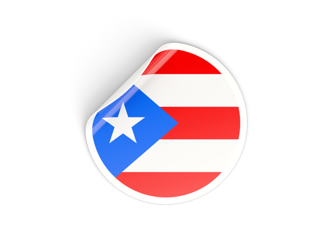 Round sticker. Download flag icon of Puerto Rico at PNG format