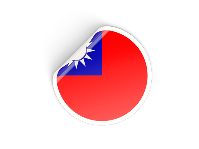 Round sticker. Download flag icon of Taiwan at PNG format