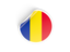 Romania. Round sticker. Download icon.