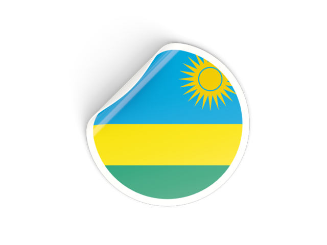 Round sticker. Download flag icon of Rwanda at PNG format