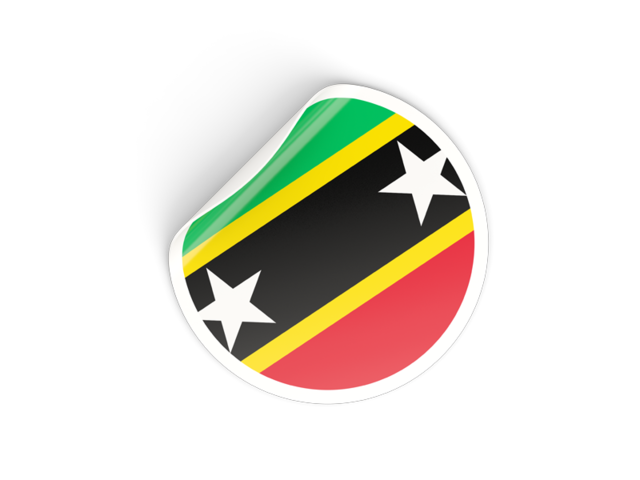 Round sticker. Download flag icon of Saint Kitts and Nevis at PNG format