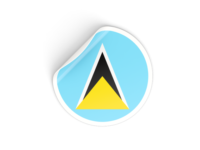 Round sticker. Download flag icon of Saint Lucia at PNG format