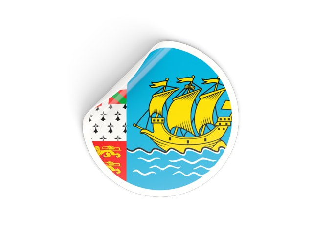 Round sticker. Download flag icon of Saint Pierre and Miquelon at PNG format