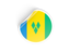 Saint Vincent and the Grenadines. Round sticker. Download icon.