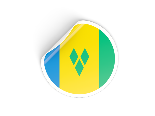 Round sticker. Download flag icon of Saint Vincent and the Grenadines at PNG format