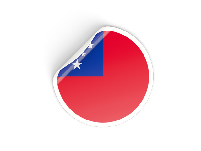 Round sticker. Download flag icon of Samoa at PNG format
