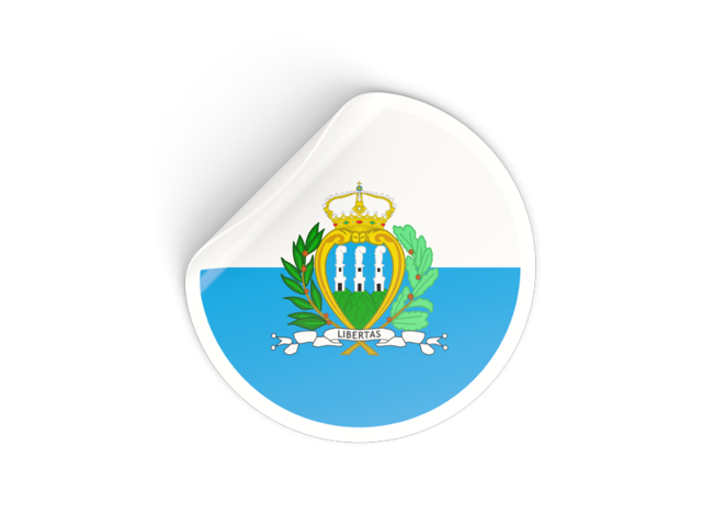 Round sticker. Download flag icon of San Marino at PNG format