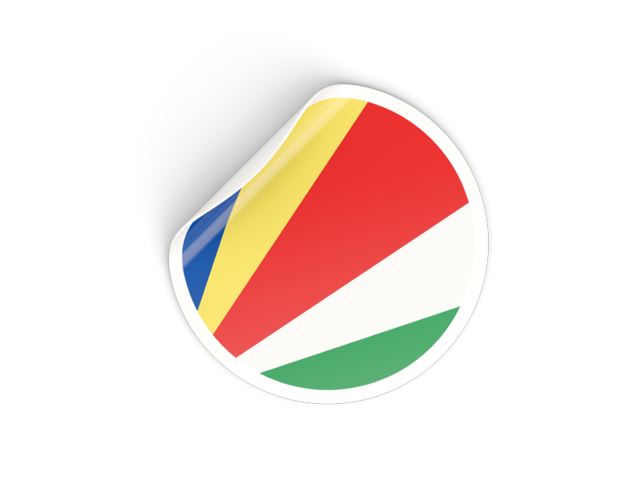 Round sticker. Download flag icon of Seychelles at PNG format