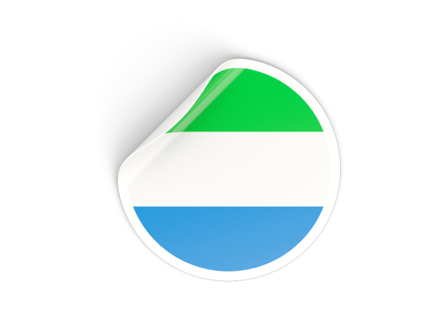 Round sticker. Download flag icon of Sierra Leone at PNG format