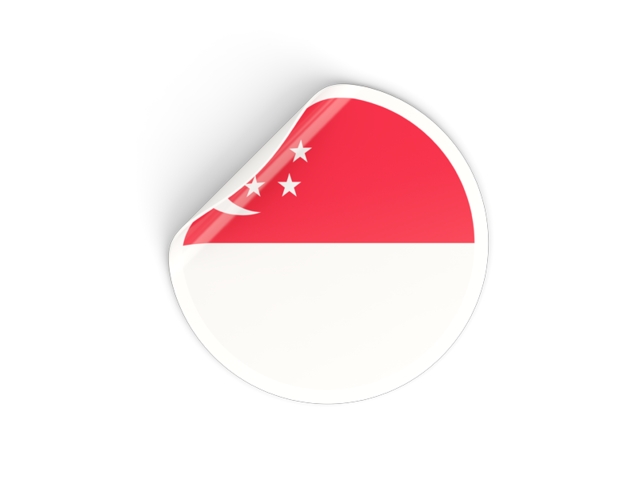 Round sticker. Download flag icon of Singapore at PNG format