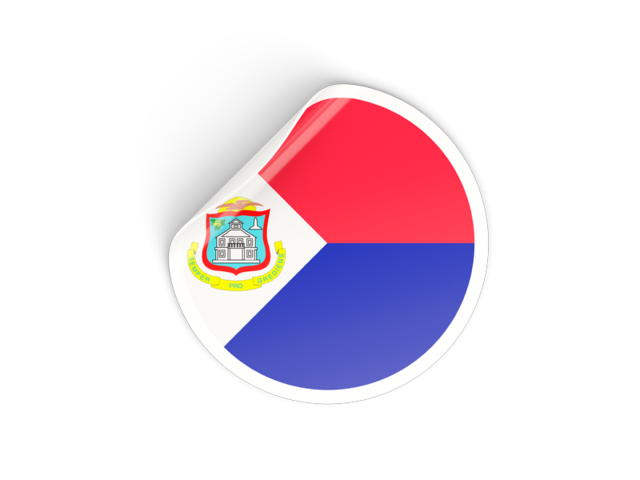 Round sticker. Download flag icon of Sint Maarten at PNG format