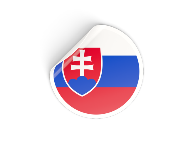 Round sticker. Download flag icon of Slovakia at PNG format
