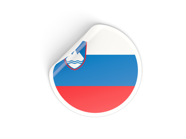 Round sticker. Download flag icon of Slovenia at PNG format