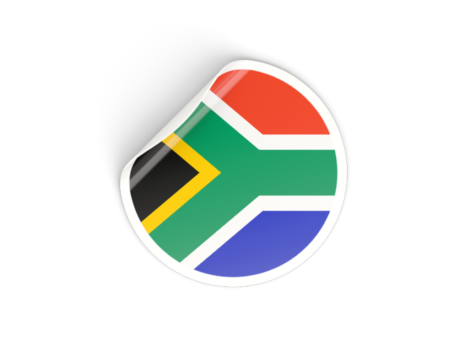 Round sticker. Download flag icon of South Africa at PNG format
