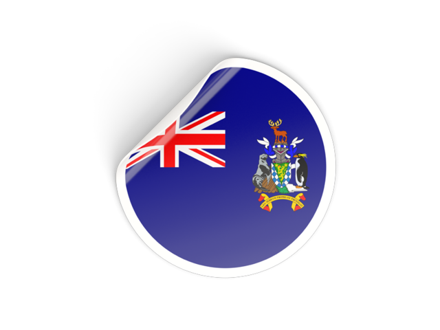 Round sticker. Download flag icon of South Georgia and the South Sandwich Islands at PNG format