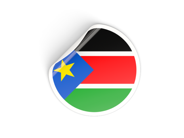 Round sticker. Download flag icon of South Sudan at PNG format