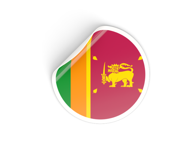 Round sticker. Download flag icon of Sri Lanka at PNG format