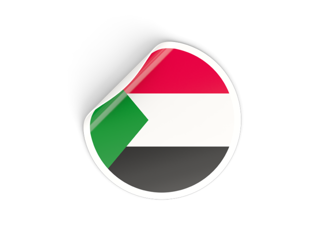 Круглая наклейка. Скачать флаг. Судан