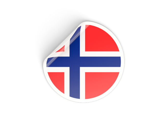 Round sticker. Download flag icon of Svalbard and Jan Mayen at PNG format