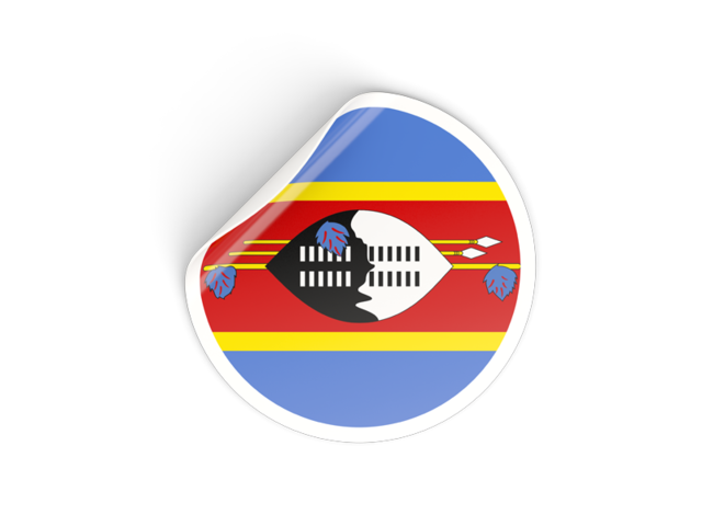 Round sticker. Download flag icon of Swaziland at PNG format