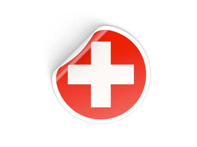 Round sticker. Download flag icon of Switzerland at PNG format