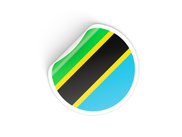 Round sticker. Download flag icon of Tanzania at PNG format