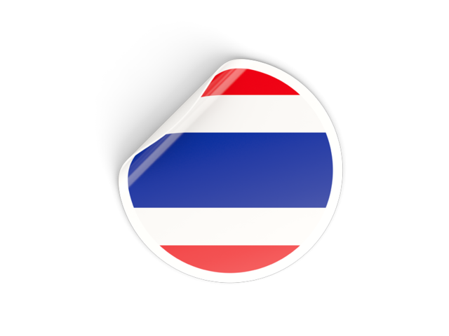 Round sticker. Download flag icon of Thailand at PNG format