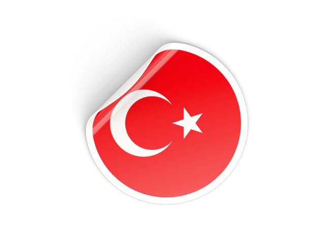 Round sticker. Download flag icon of Turkey at PNG format