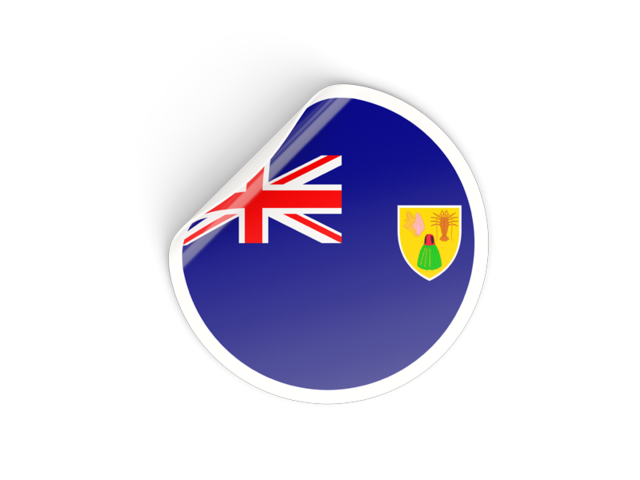 Round sticker. Download flag icon of Turks and Caicos Islands at PNG format
