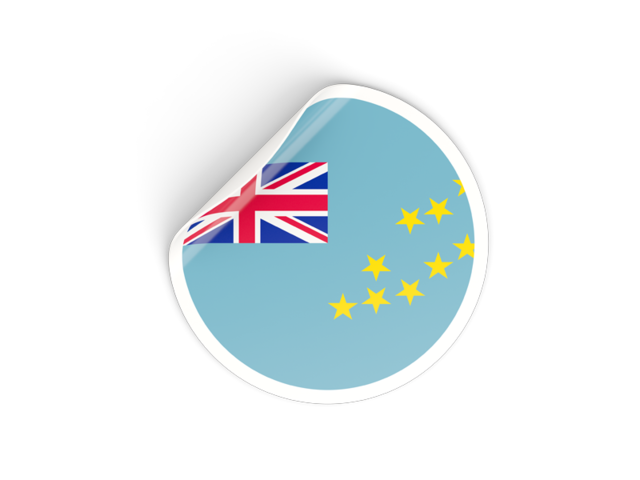 Round sticker. Download flag icon of Tuvalu at PNG format