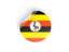 Uganda. Round sticker. Download icon.